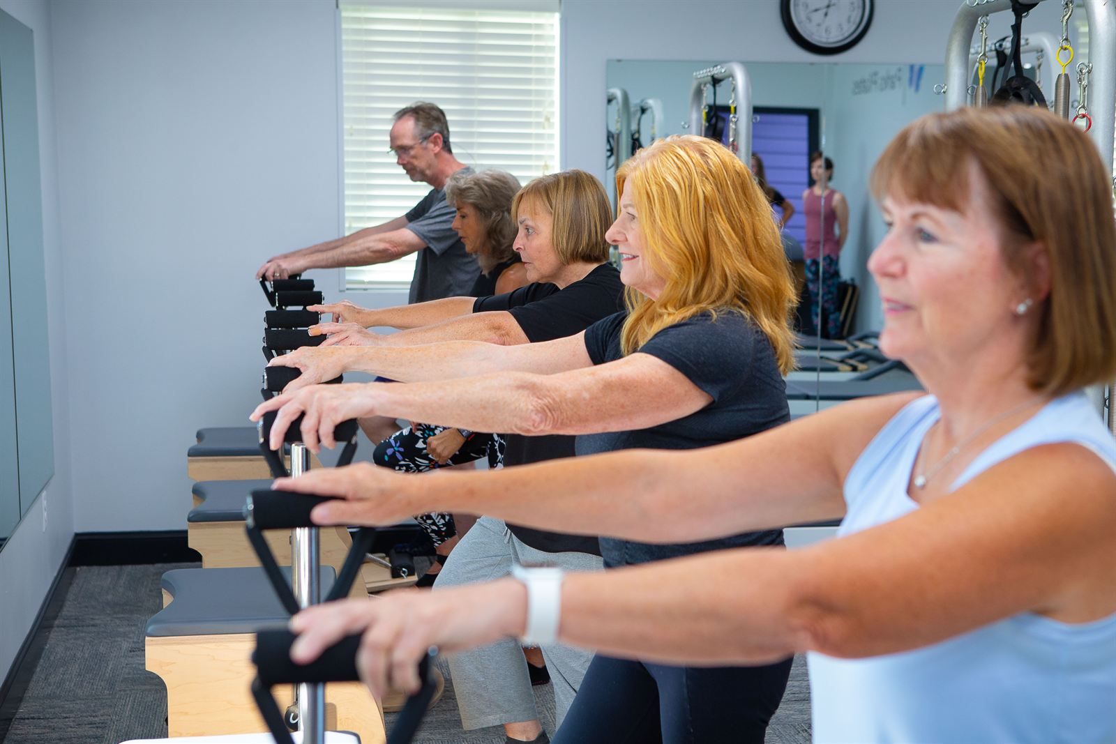Pilates chair class close-up at Parks Pilates studio