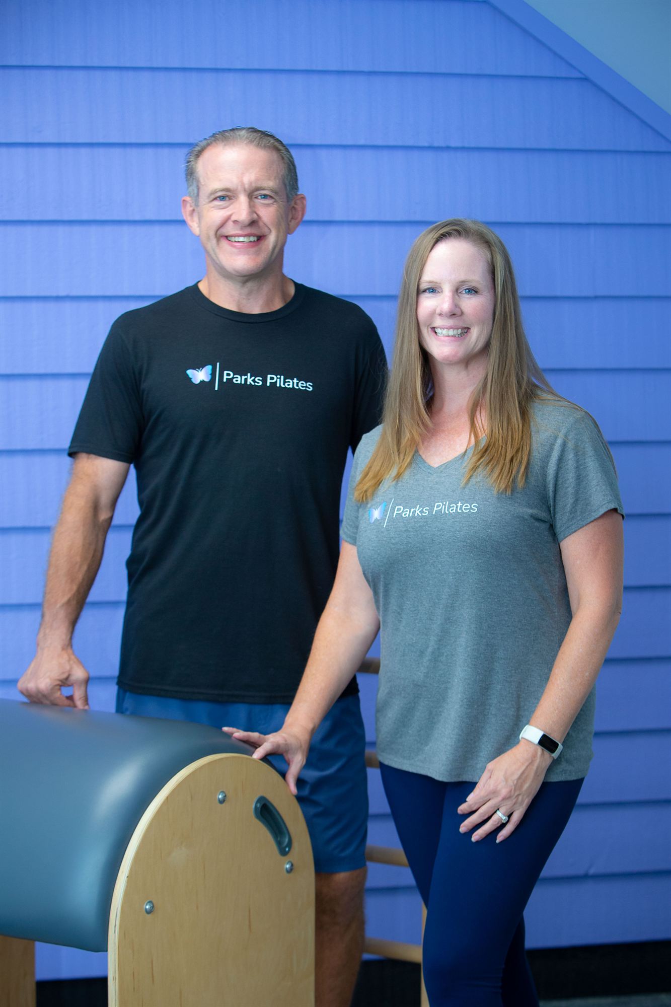 Chris and Sheron Parks, owners and instructors, inside the Parks Pilates studio in Salem, SC